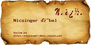 Nicsinger Ábel névjegykártya